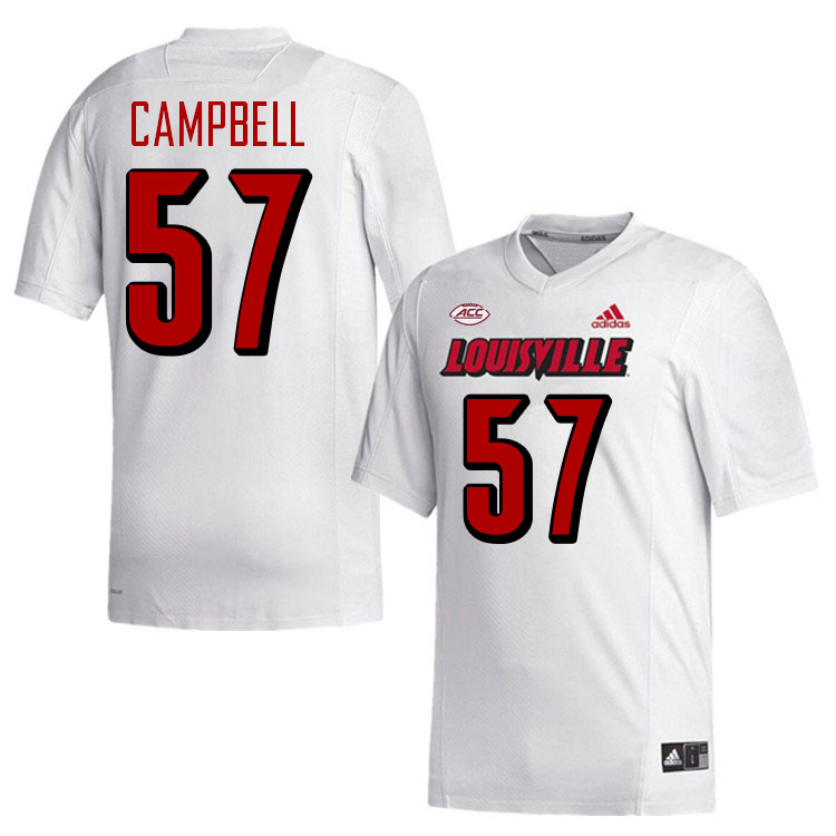 Men #57 M.J. Campbell Louisville Cardinals College Football Jerseys Stitched-White